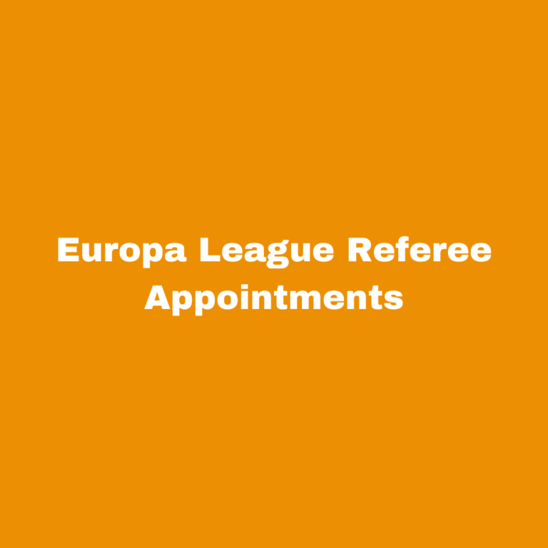 Europa League Quarter Final referee appointments