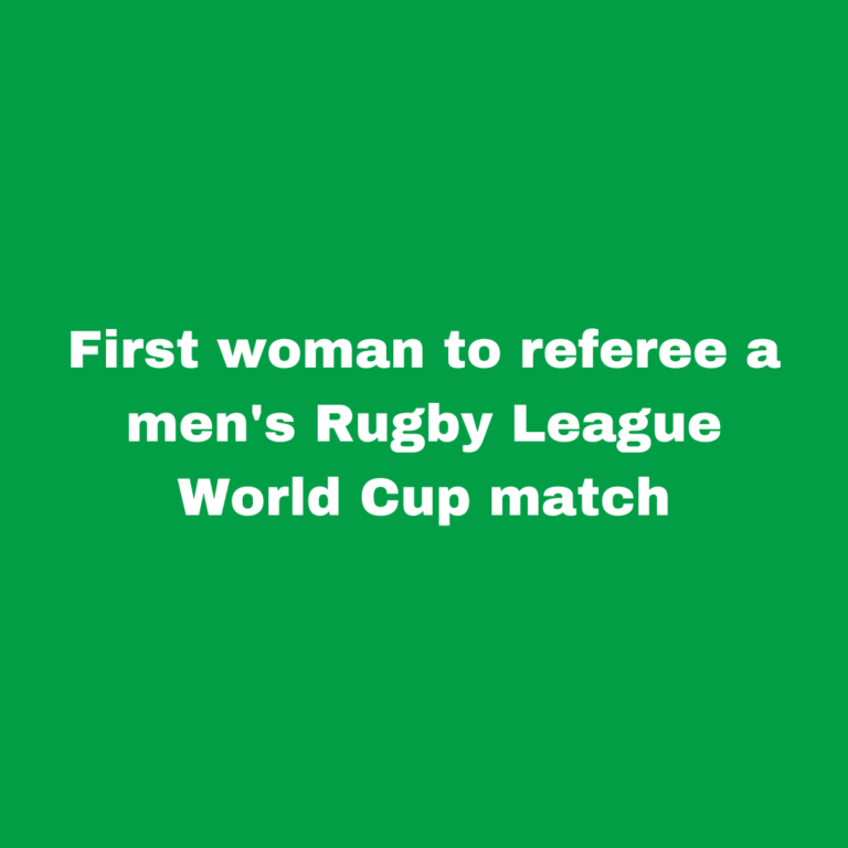 First woman to referee a men’s Rugby League World Cup match